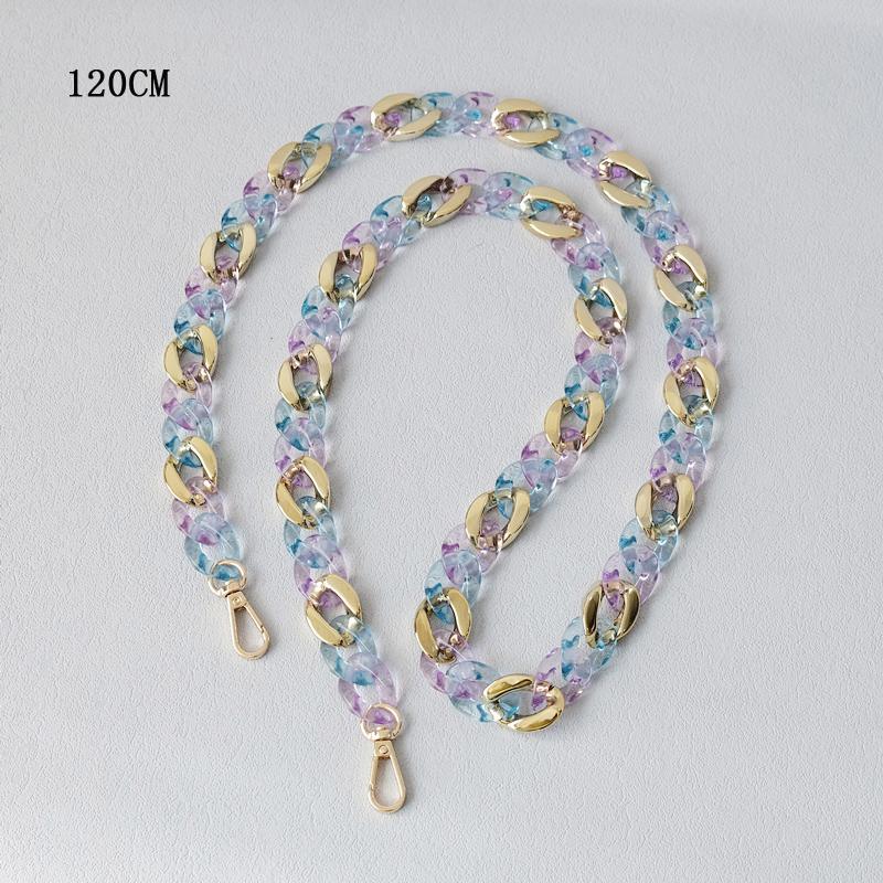 

Новая модная женская цепочка для аксессуаров, съемная пружинная контрастная прозрачная сумка через плечо, цепочка на плечо, цепочка с ручкой 120CM золотой