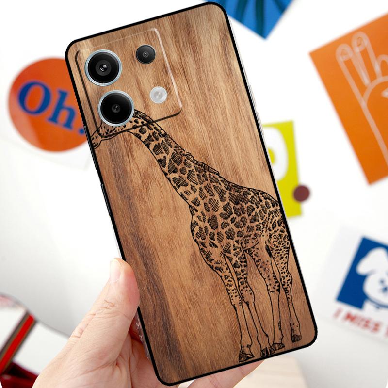 Natural Bamboo Wood Animal Print Funda For Xiaomi Redmi Note 14 13 10 11 12 Pro 10S 11S 12S Case For Redmi 15 13C 12C 10C 14C