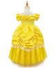 [CQDY] Princess Belle Dress for Kids (Beauty and the Beast-inspired Dress + Tiara) Luxury 7-Piece Set, Sizes 100-140cm, Kids' Costume, Cosplay, Yellow