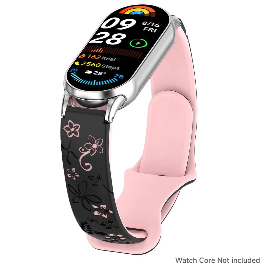 Engraved Band Strap For Mi Band 8 Xiaomi Silicone Strap for Xiaomi Band 8 Original Strap for Mi Band 9 Replacement Bracelet Mi 8