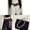 Vintage Brown Pu Leather Belt For Women With Wide Rivet Design For Boho Casual Style