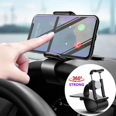 Soporte universal para teléfono de coche de 360 grados, soporte para teléfono inteligente, soporte para salpicadero de coche, soporte fijo para teléfono móvil con agarre automático