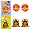 6 Thanksgiving Fall Harvest Season Puzzle Stickers Holiday Celebration Diy Face Changer Stickers Children'S Handbook