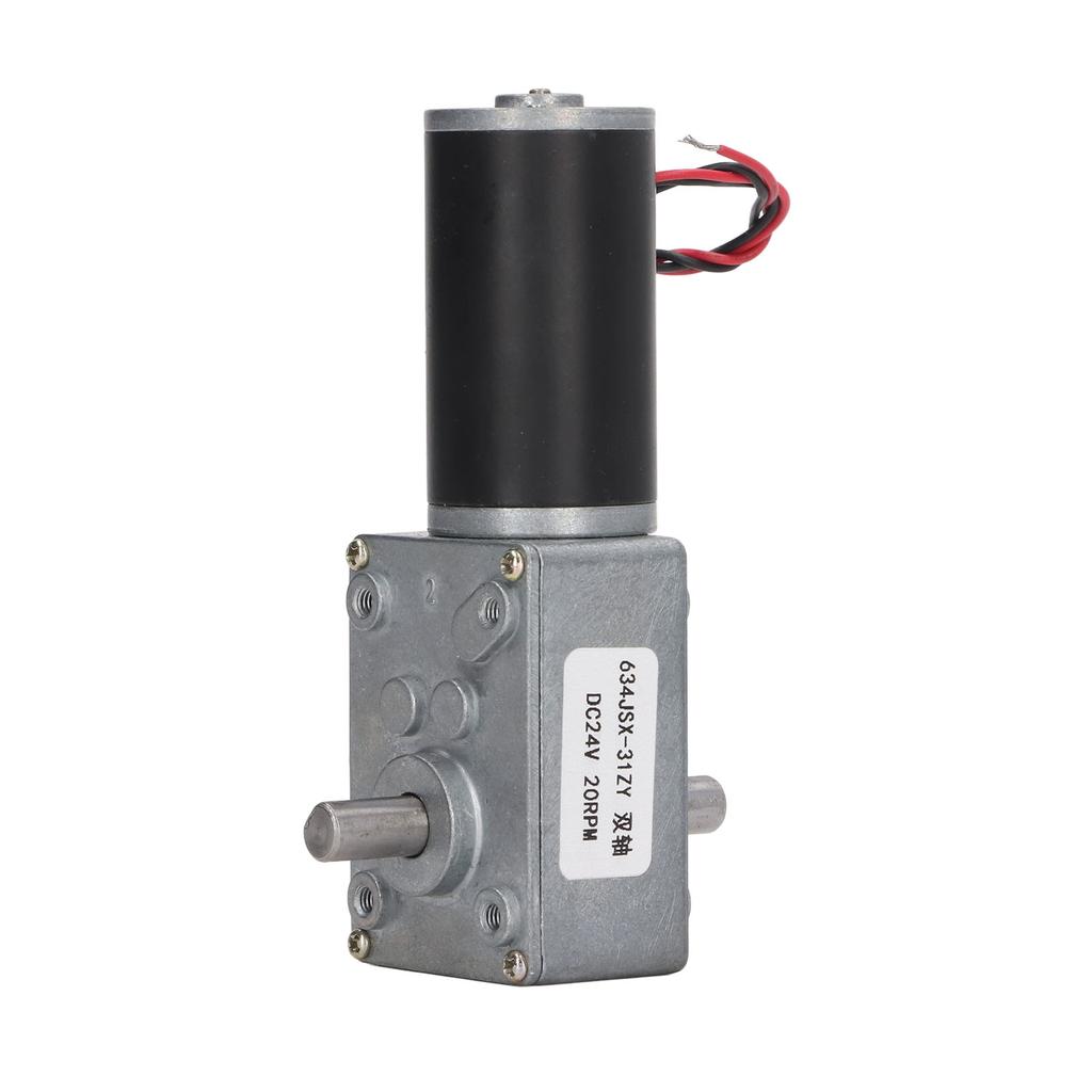 Gear Motor 24V Speed Reduction Self Locking Dual Shaft Reversible Worm Geared Motor