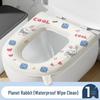 Fumede Planet Rabbit Waterproof Washable Toilet Seat Covers - 4 Pack