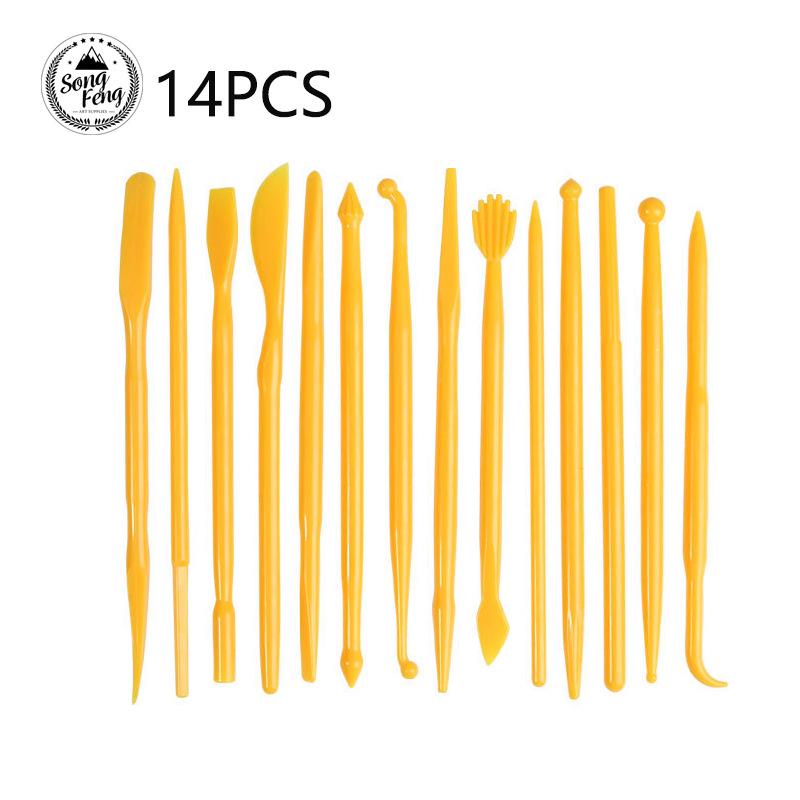 14-Piece Children's Creative Polymer Clay Sculpting Kit with Double-Headed Pottery Tools
