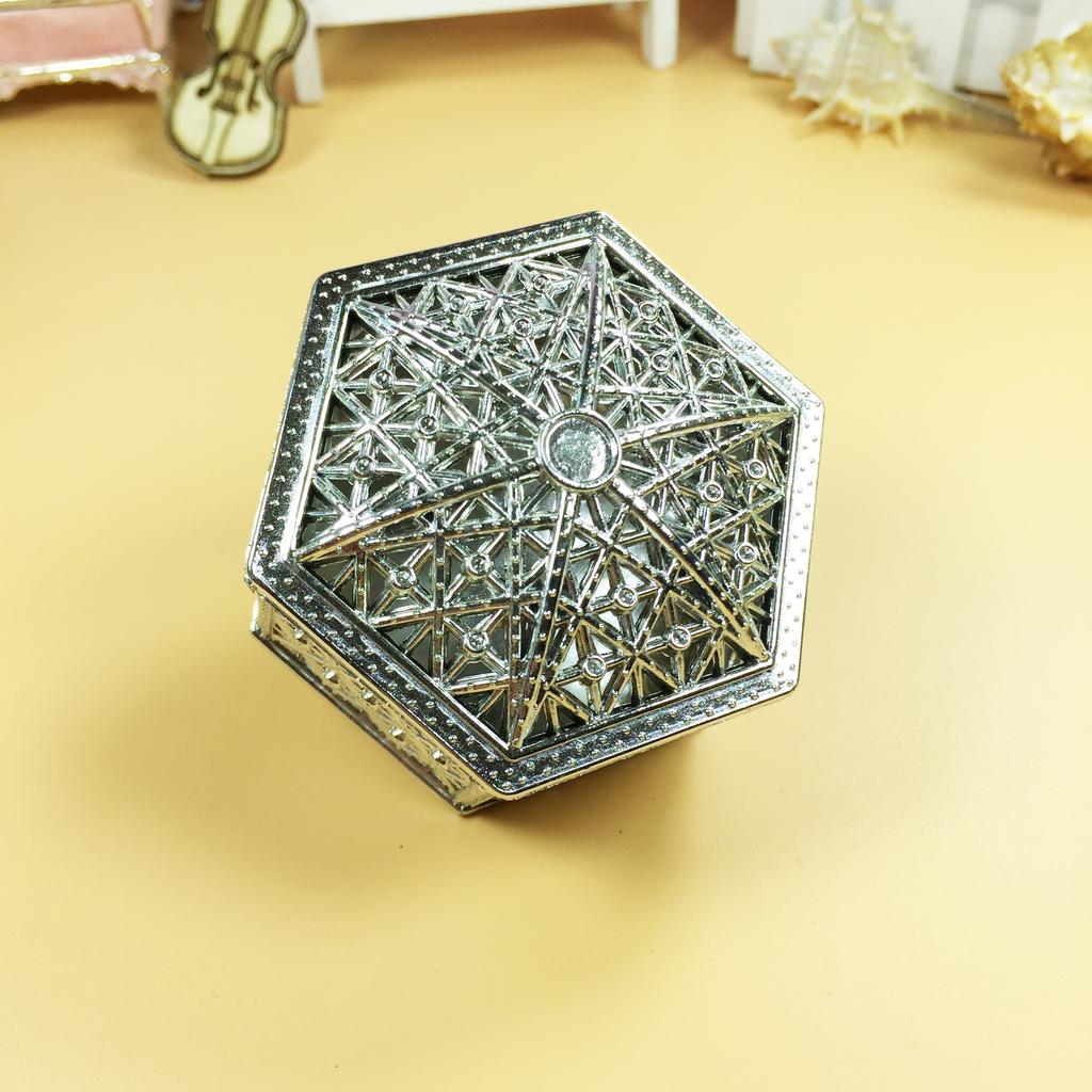 1Pc Vintage Creative Plastic Hexagon Candy Box for Wedding Chocolate Treat Gift Box Unique Party Favors Packaging