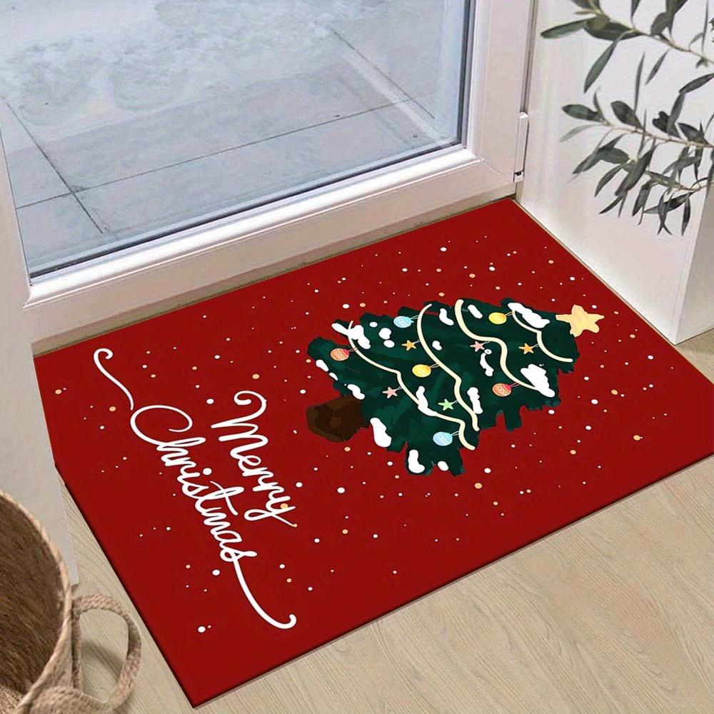 

1pc Christmas Themed Rug, Cute Christmas Tree Print, Bedside Carpet, Non slip Laundry Room Mat, Machine Washable Water Absorbing Entrance Do 60cm by 90cm