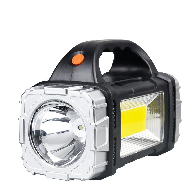 Solar Rechargeable Portable Searchlight Multifunctional Spotlights Outdoor LED COB Lighting Strong Light Flashlight