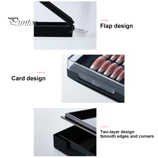 Acrylic Double Layer Empty Press On Nails Packaging Box Transparent Lid Nail Display Box Nail Tips Storage Case for Home Portable Nail Art Organizer