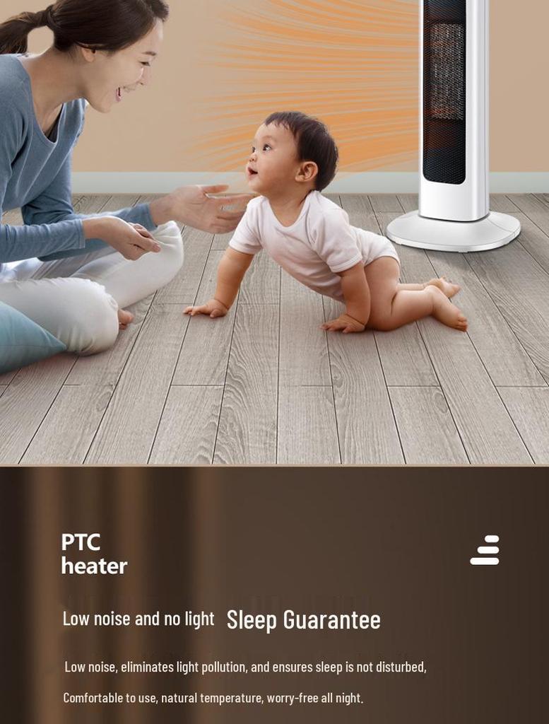 Compact Tower Heater: Quiet PTC Fan for Quick Heat