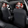 Festive Vehicle Headrest Accent Covers, Santa Christmas Slip-On Polyester Set for Winter Driving and Car Styling