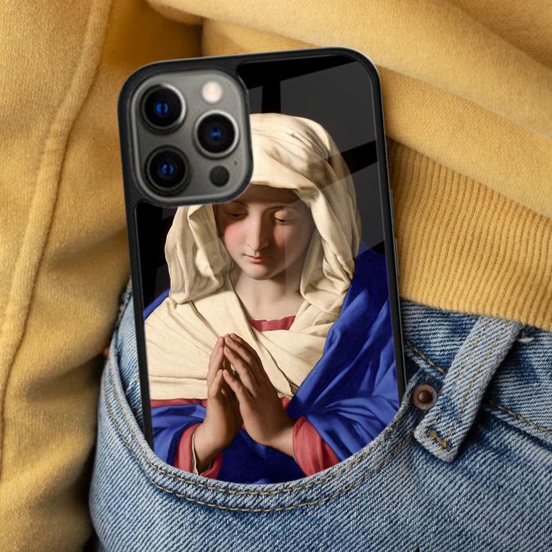 Holy Mother Virgin Mary Christian Soft Phone Case for iPhone 17 Air 16e Pro max 15 Pro 13 14 Plus 11 12 MagSafe Magnetic Coque