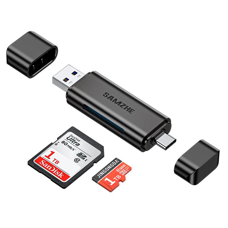 SAMZHE USB/Type-C 3.0 High-Speed SD/TF Dual Card Reader