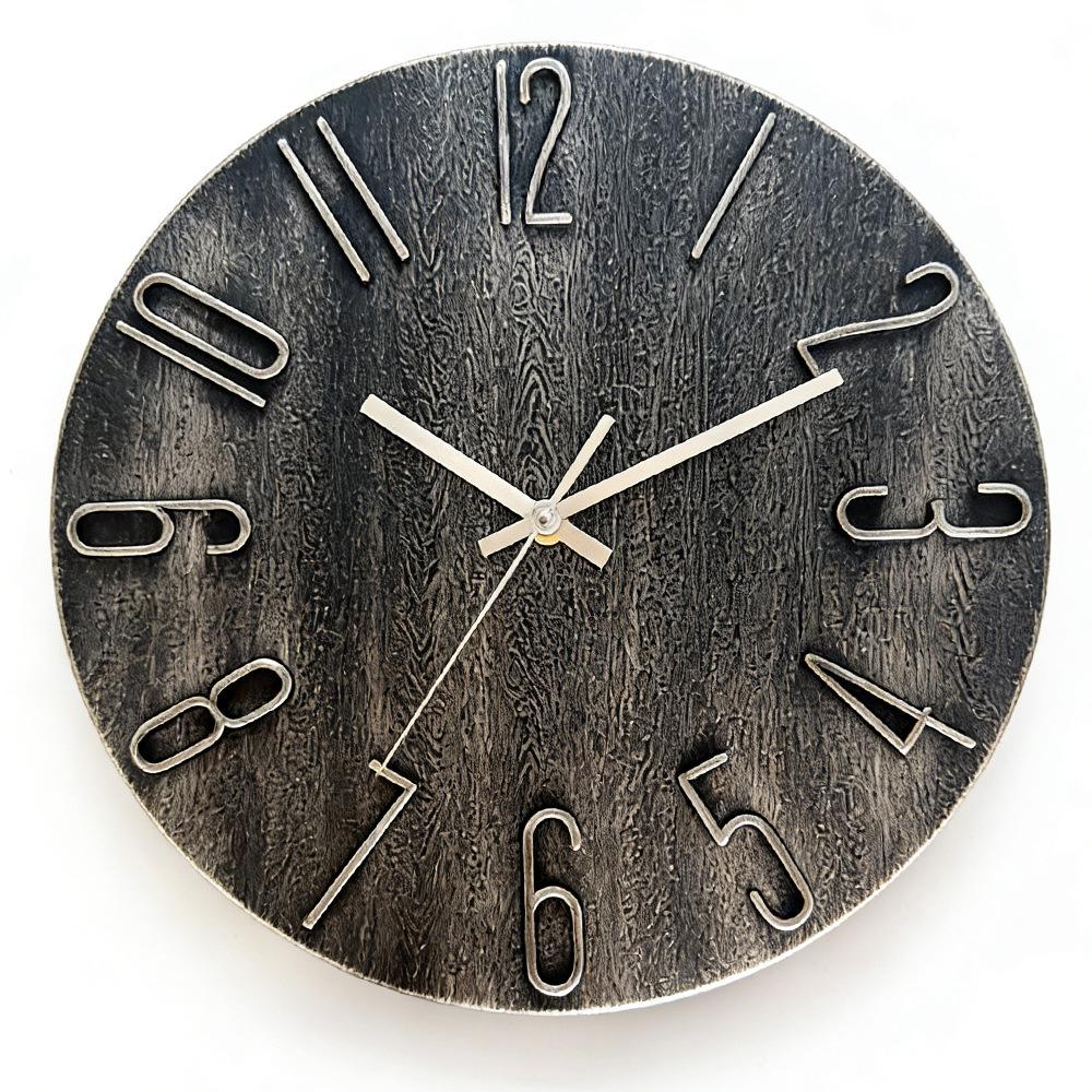 12-inch 30CM Plastic Spanish Wall Clock, No Glass, Light Luxury Decorative Design.