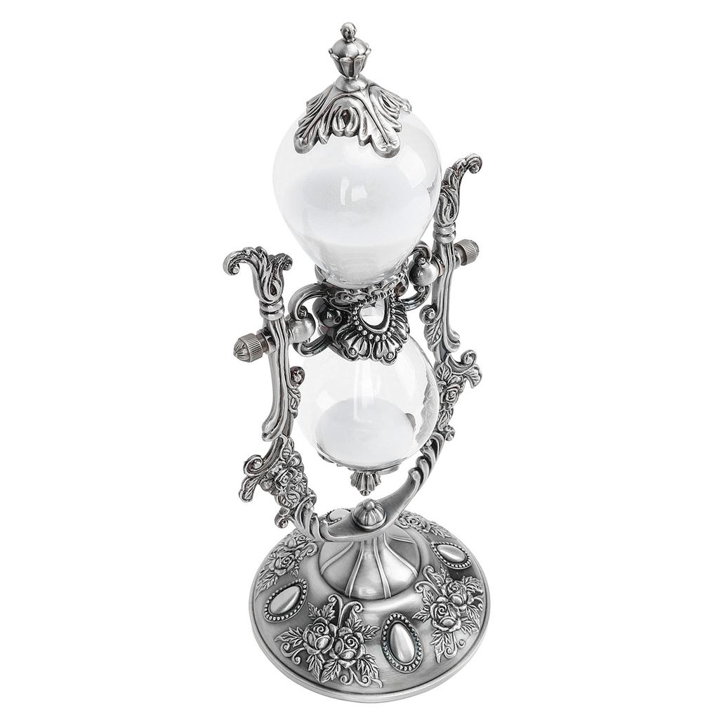 30 Minute Hourglass Antique Metal Sand Clock Vintage Engraved Sandglass Sand Timer for Home Salon