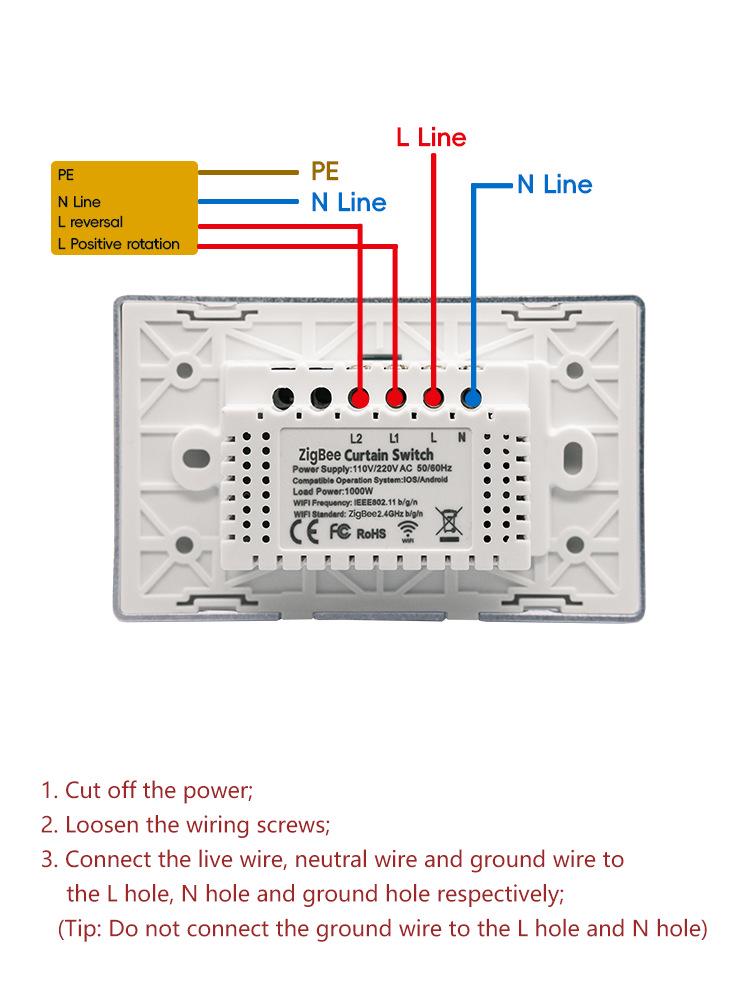 Zigbee Smart Curtain Switch with Alexa Voice Control, Touchscreen, Aluminum Frame & App Timing