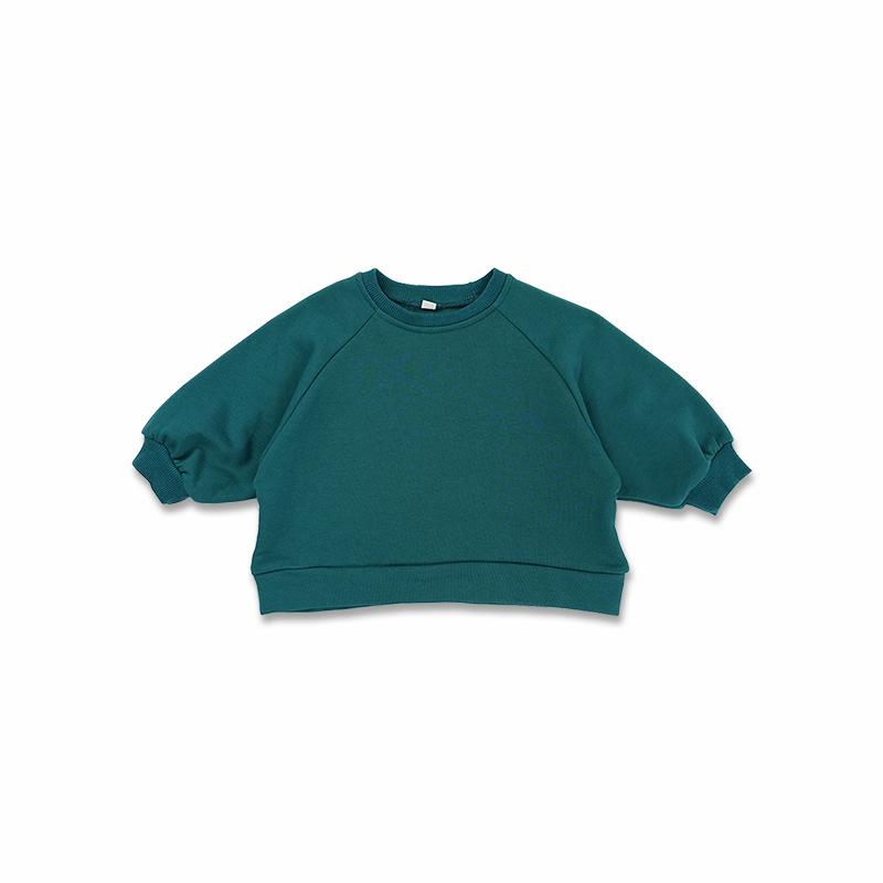 Korean Style Unisex Baby Sweatshirt - Thick Pure Cotton, Trendy Round Neck for Spring & Autumn