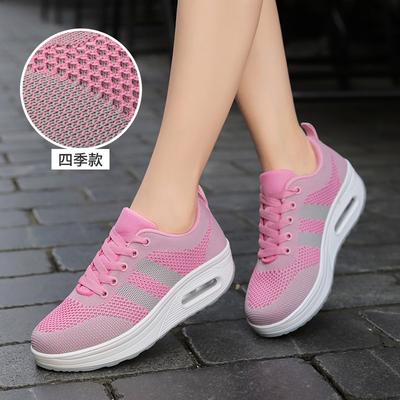 Frühling neue fly-gewebte Mesh atmungsaktive Sport-Freizeitschuhe Plateau Rockingschuhe Damenschuhe Luftkissenschuhe Damen
