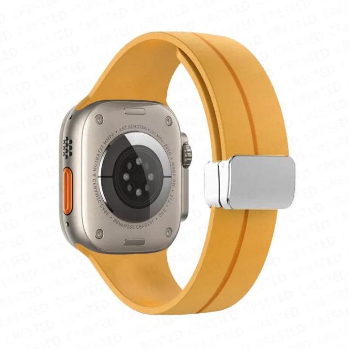 Magnetic Strap For Apple watch ultra band 49mm 45 mm Silicone Bracelet iWatch Series 7 8 se 6 5 3 44mm 45mm 40mm 41mm 42mm 38mm