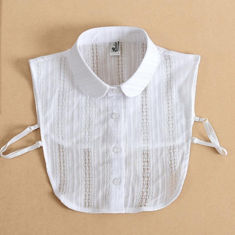 Vintage Stand Fake Collar Shirt Women Lace Lapel Detachable Collars For Women Black False Collars Woman Half Shirt Blouse