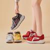 Genuine Leather 8CM Invisible Height Increasing Women's Retro Color Block Thick Sole Sports Shoes - Autumn 2025 Collection