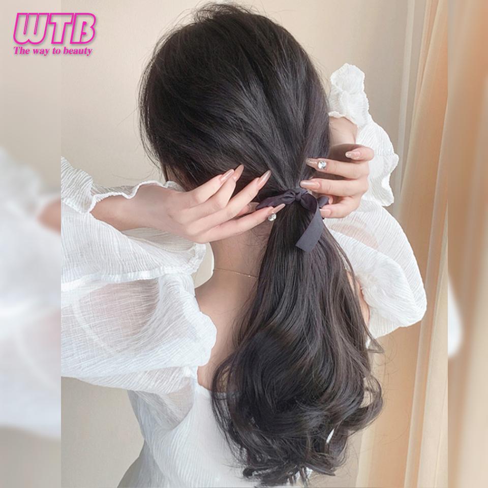 Synthetic Wig Ponytail Female Pear Flower Roll Fluffy Strap Type Low Ponytail Natural Fluffy Short Ponytail Wig Braid