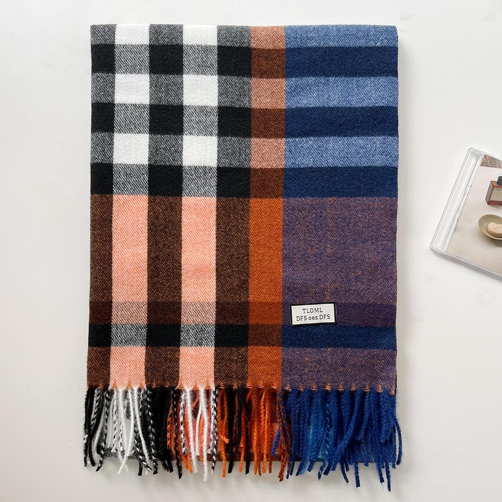 Clearance literary plaid scarf women's winter new Korean version imitation cashmere thickened student couple shawl scarf