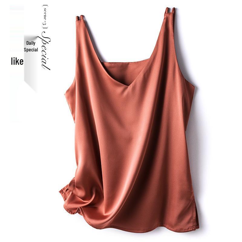 Mulberry Silk V-Neck Camisole Women s Sleeveless Satin Top M