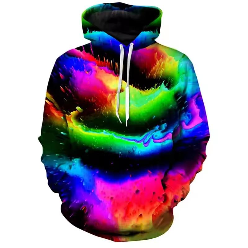 3D Abstract Bee Pattern Printed Men's Hoodie Loose Sweatshirt Harajuku Y2k Clothes Long Sleeve Pullover