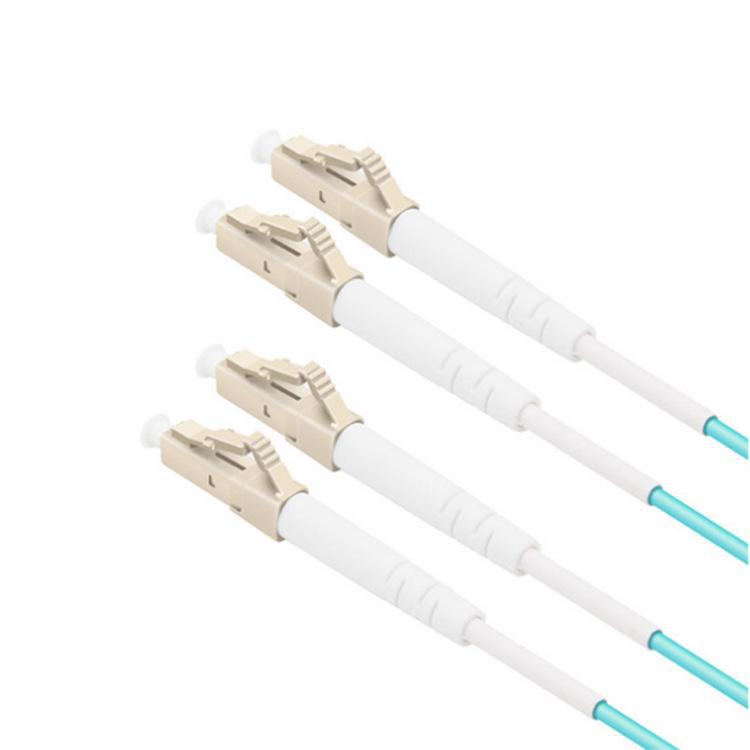 OM4 Dual-Core 10G Multimode LC-LC Fiber Patch Cord with High Stability.