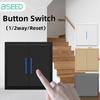 BSEED Wall Switch Push Button Switches 1/2Gang 10A 1/2way/Reset Wall Light Plastic Frame For Stairs Bedroom Villa Home E-Series
