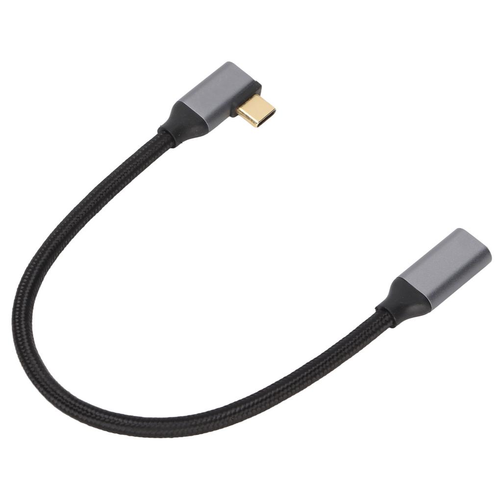 4K 100W PD 5A Right Angle Bend 90 Degree Gen 2 USB3.2 Type C Male to Female Extension Cord