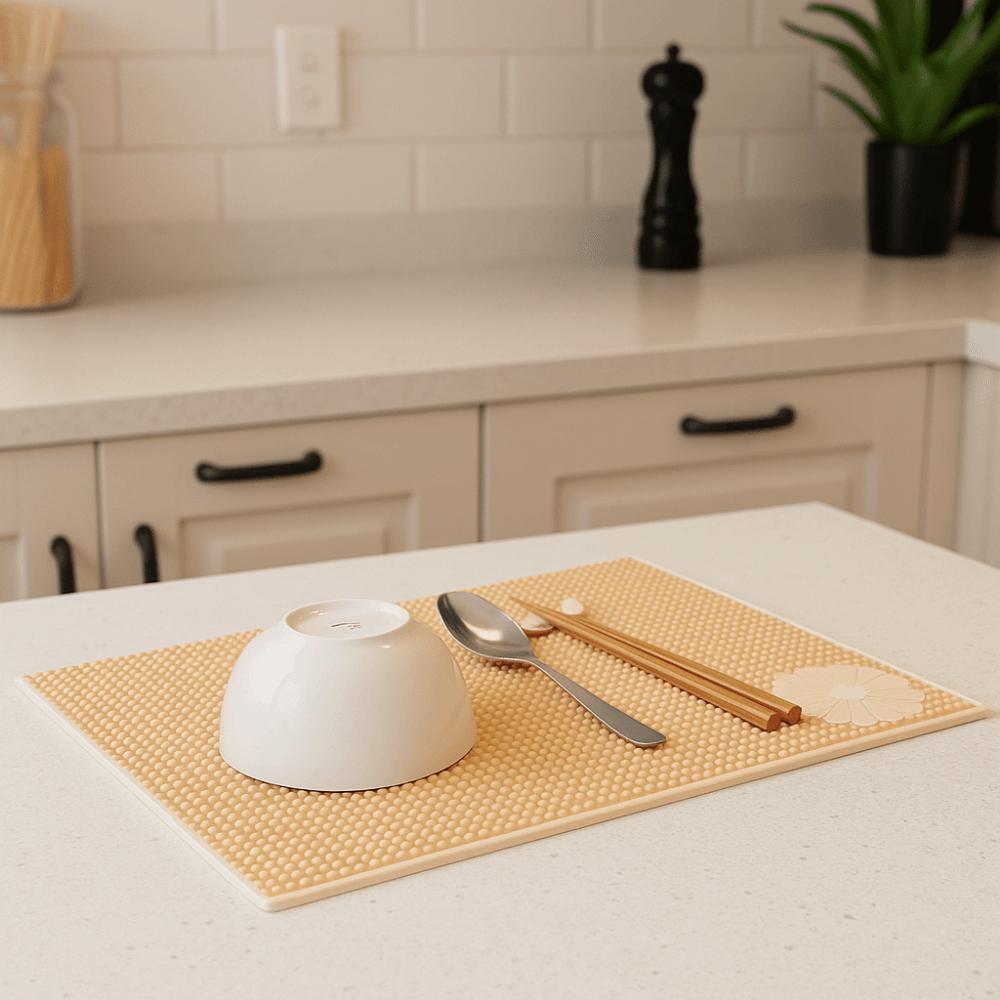 Foldable Coffee Drain Mats Soft Rubber Heat Insulation Pad Durable Kitchen Drain Mat for Home