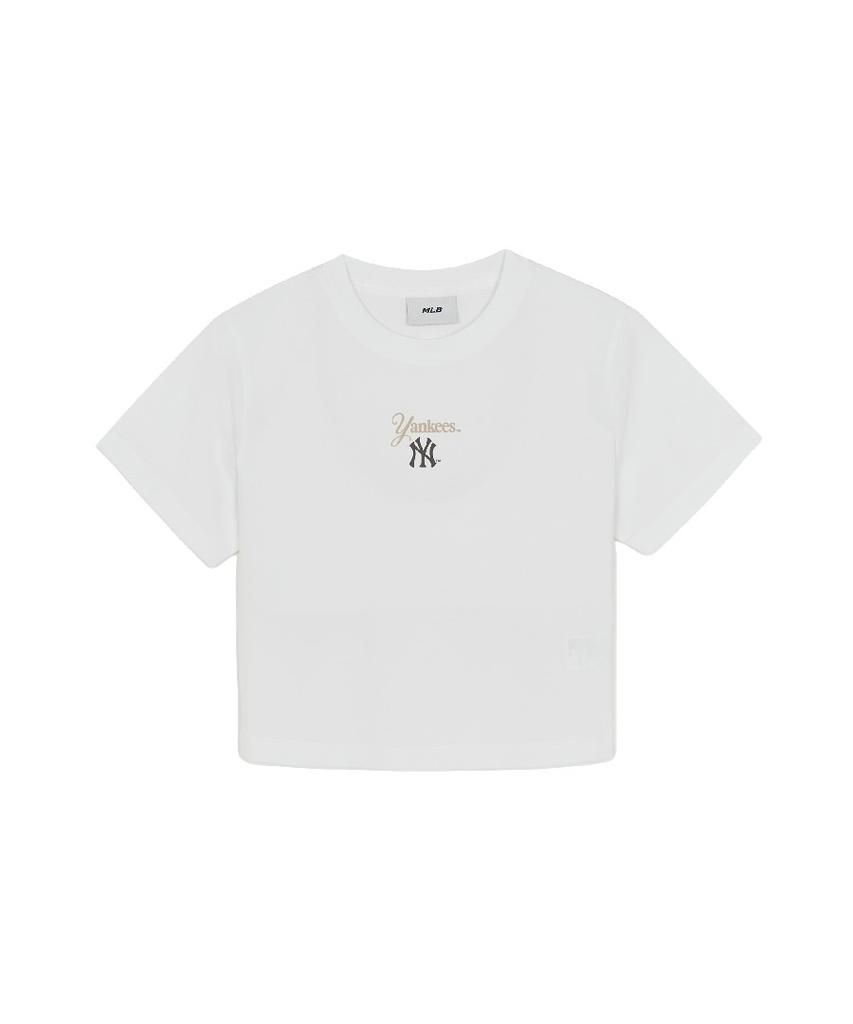 Emelbi Women'S Sheriff Logo Point Comfortable Crop Short Sleeve T-Shirt Ny (White)