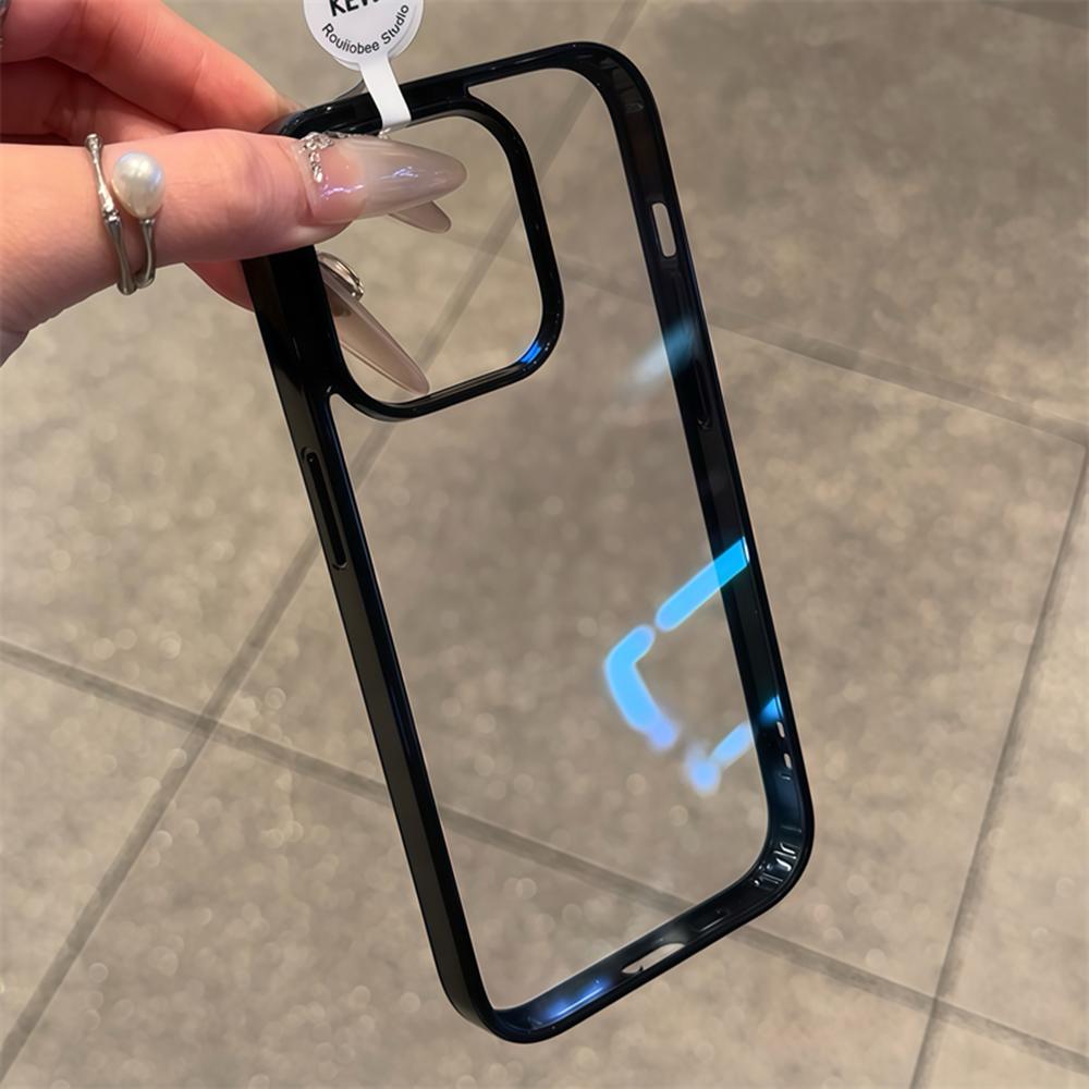 Luxury Clear Candy Color Case  For iPhone 17 Air 16 15 14 13 12 Pro Max Plus Clear Acrylic Bumper Protection Cases Cover