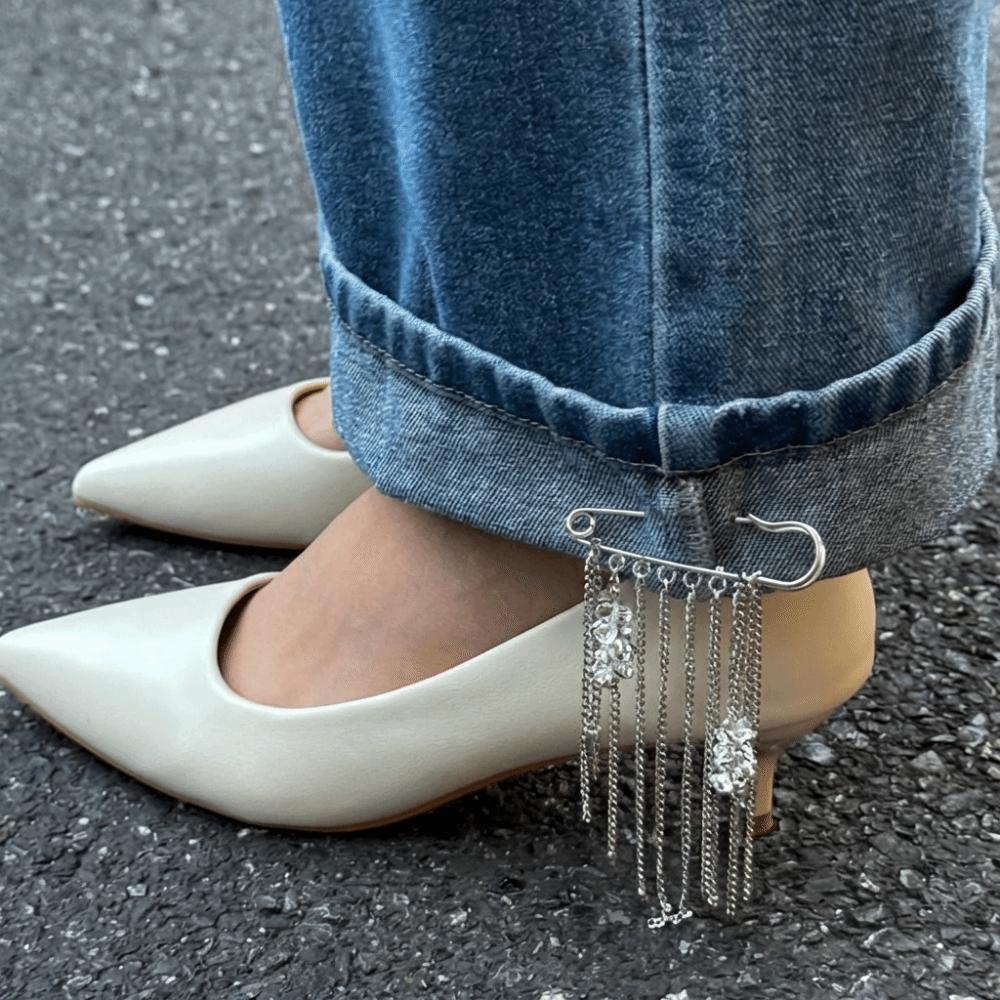 Multi-Functional Lady Chain Tassel Brooches Irregular Handmade Vintage Metal Tassel Brooch Trendy Elegant Beaded Chain Pin