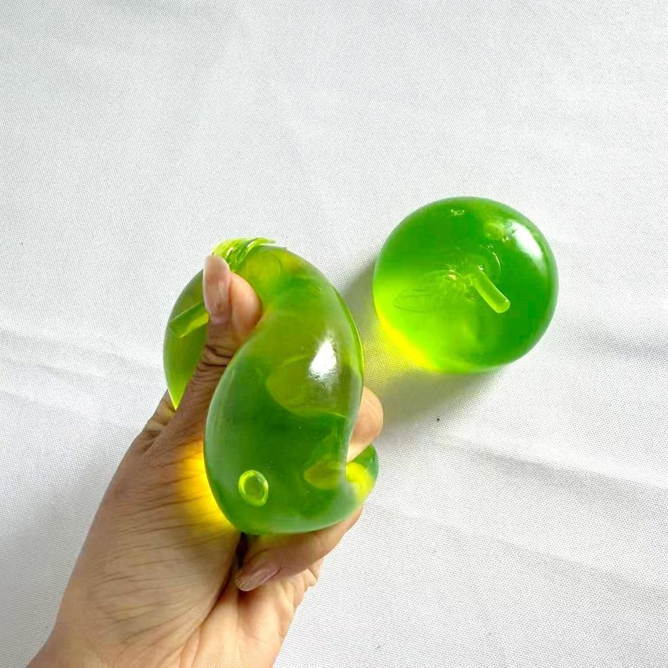 Squishy Green Apple Stress Ball Fidget Sensory Toy Blue Maltose Slow Rebound Squeeze Toy for Adults Decompression Christmas Gift