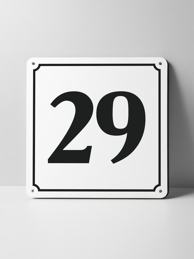 Metal Sign Black House Number On White Background Outdoor Wall Art Decor