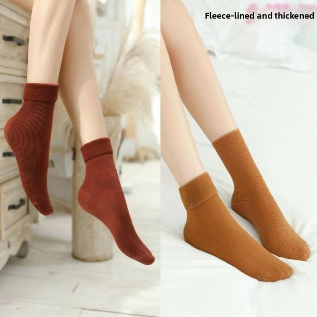 10-1 Women's Winter Warm Mid Tube Socks - Elastic Edge with Thickened Ribbed Design, Available In Multiple Colors, Suitable for Casual and Formal Wear
