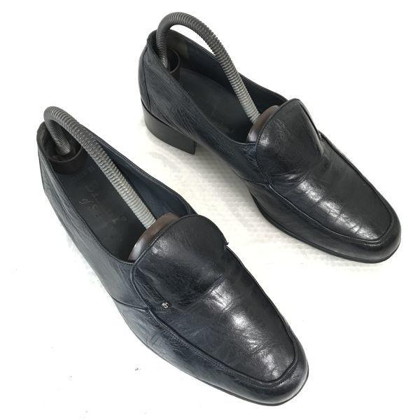 Bally Of Switzerland Leather Loafers Moccasin Size 6.5E 24.5-25.0cm Black Swiss Made Business Dress Shoes(USED)
