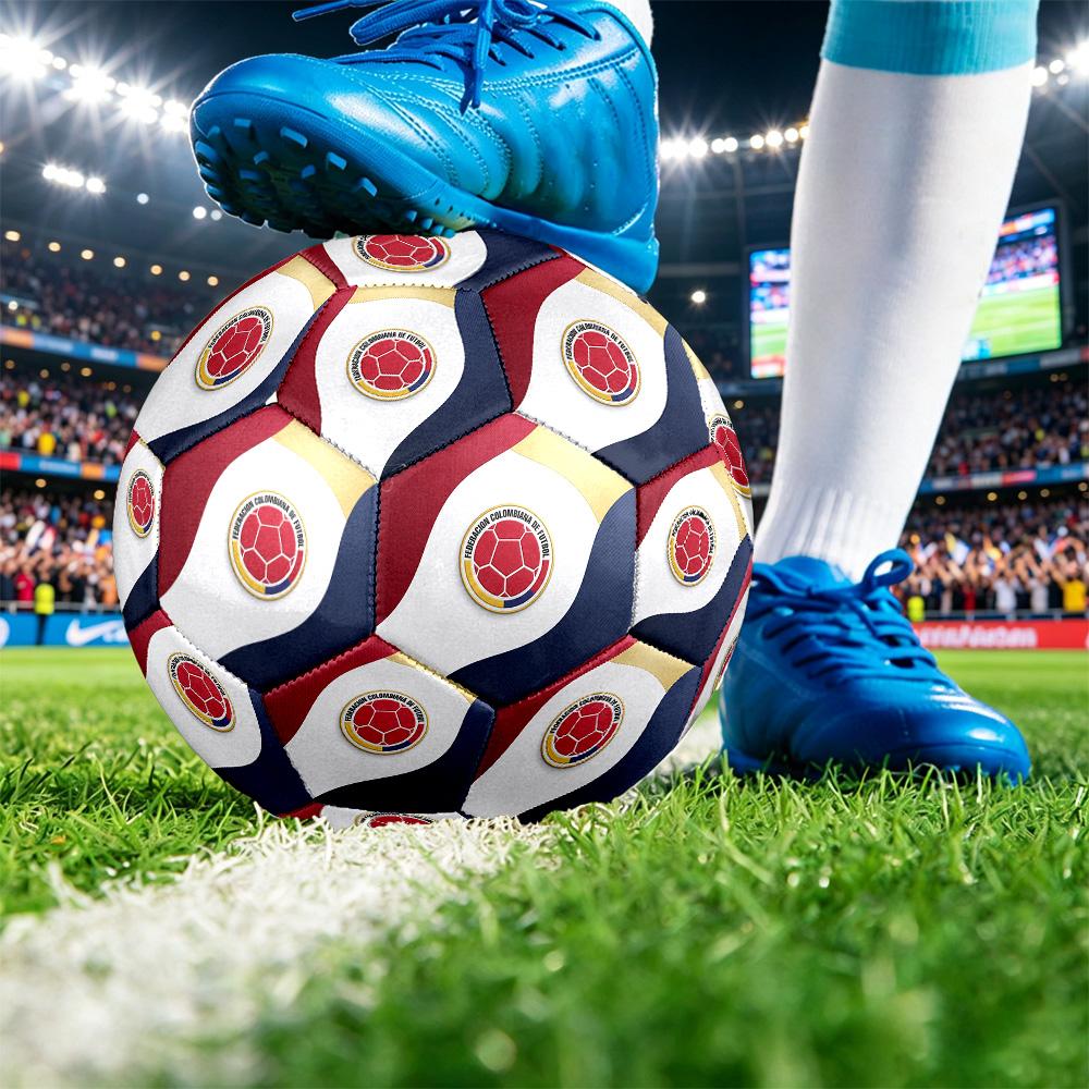 Pallone da Calcio Stampato Colombia Taglia 5 Resistente all'Usura Standard da Allenamento per Adulti Regalo per Appassionati per Partite Sportive Indoor Outdoor