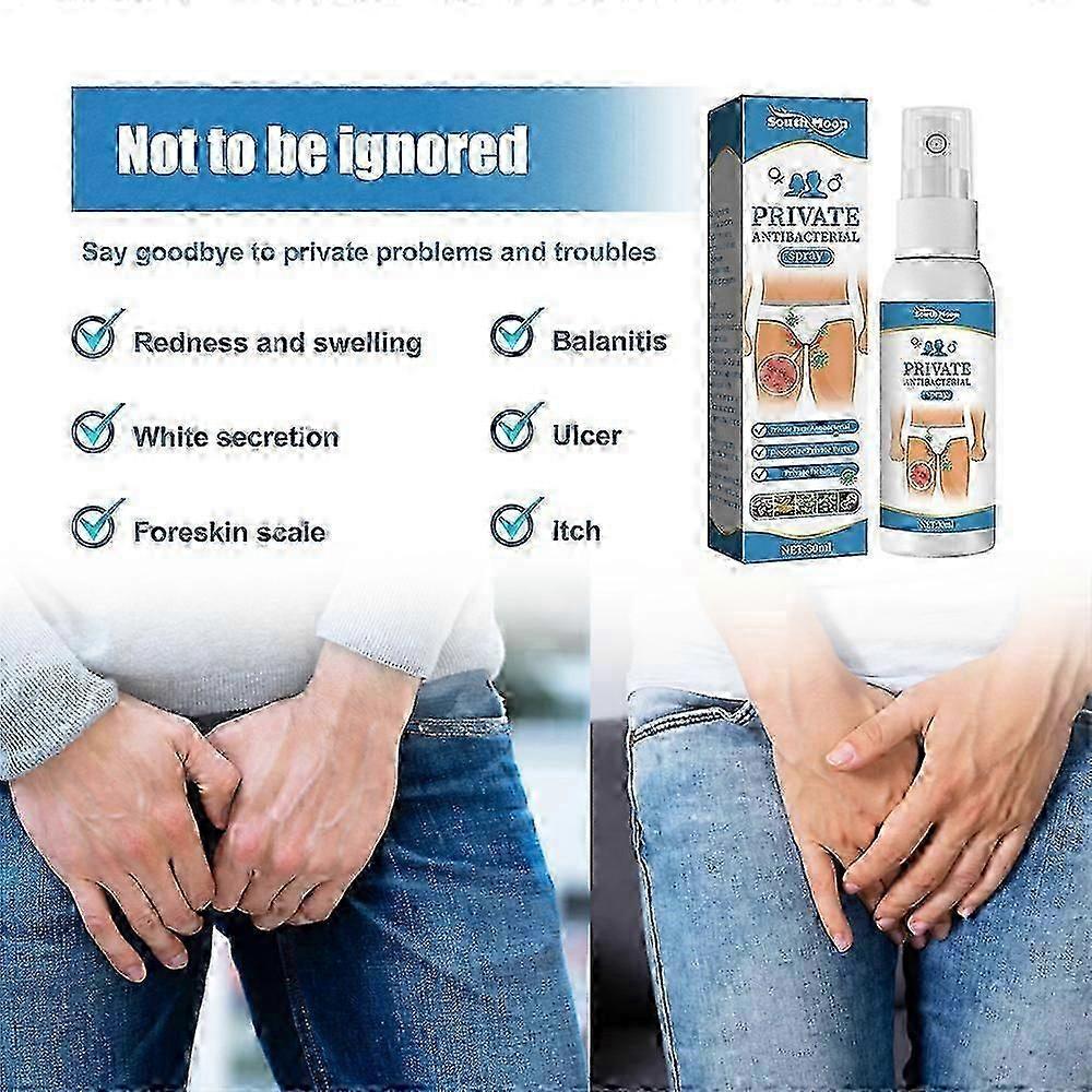 Private Antibacterial Spray, Anti Itch Spray, Natural Herbal Private Parts External Itching Spray, Instant Cooling and Soothing, For Women Men