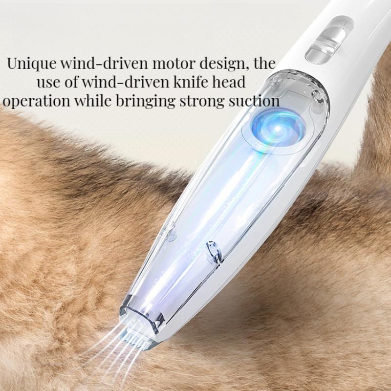 Pet Shaving Pet Grooming Trimmer Suctionable Pet Hair For Cats Dogs Foot Hair Pet Grooming Kit USB Rechargeable Pet Hair Clippers