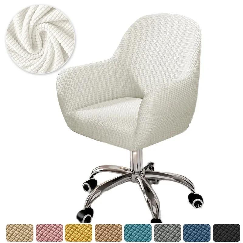 

Твердый эластичный вращающийся чехол для стула, обеденная зона, спандекс, высокие наклонные чехлы для кресел, чехлы для офисных стульев, чехлы для кофейных баров, макияж