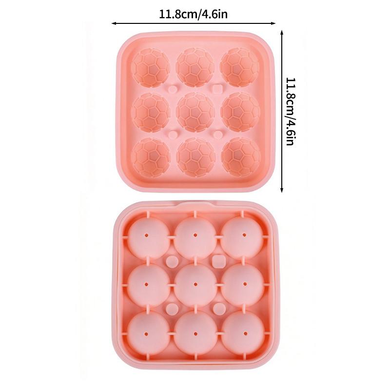 4/9 Grid  Football Theme Ice Cube Mold Silicone Kitchen Ice Cube Make Tray Barware Round Ice Cube Molds For Beer Cocktail