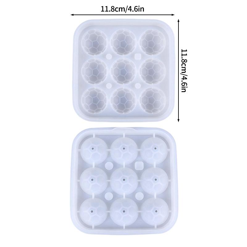 4/9 Grid  Football Theme Ice Cube Mold Silicone Kitchen Ice Cube Make Tray Barware Round Ice Cube Molds For Beer Cocktail