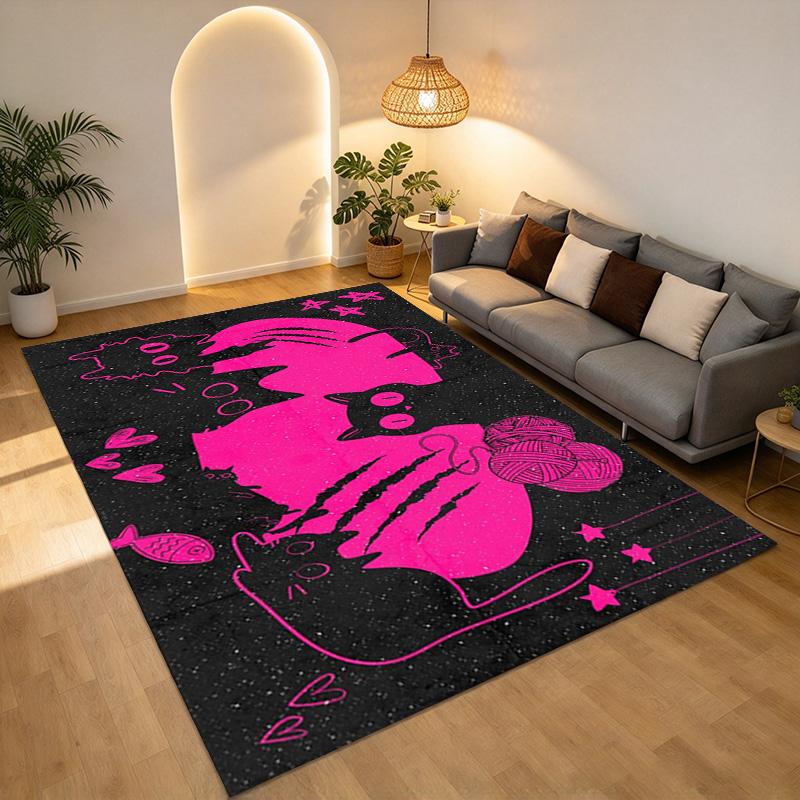 Pink Cat Living Room Nonslip Area Rug Soft Carpet For Bedroom Game Playroom Sofa Office Home Decor Doormat Christmas Gift C92942