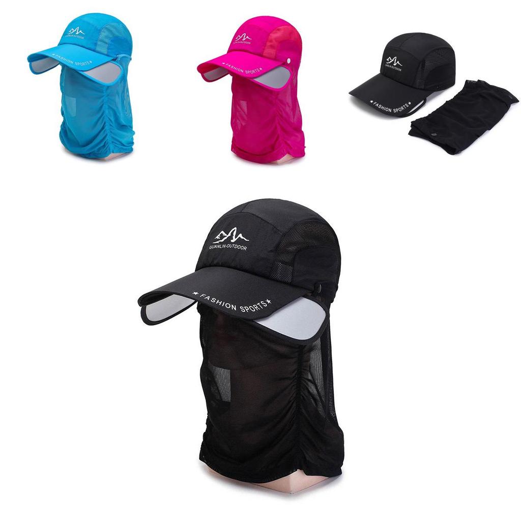 Spring Summer Removable Neck Protection Sunscreen Baseball Cap Women Adjustable Brim Casual Duck Tongue Cap Men Wholesale Factory