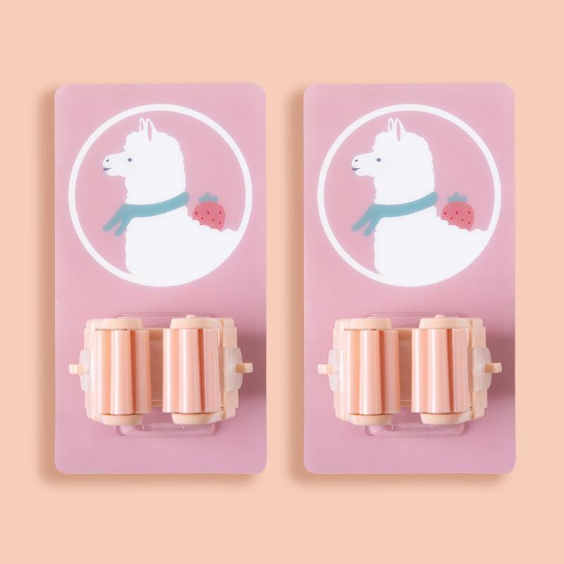 2 Stück Niedliche Cartoon Küche Wandmontierter Mopp Starke Haken Zuhause Kein Bohren WC Haken Halter Bürste Besen Badezimmer Duschhaken